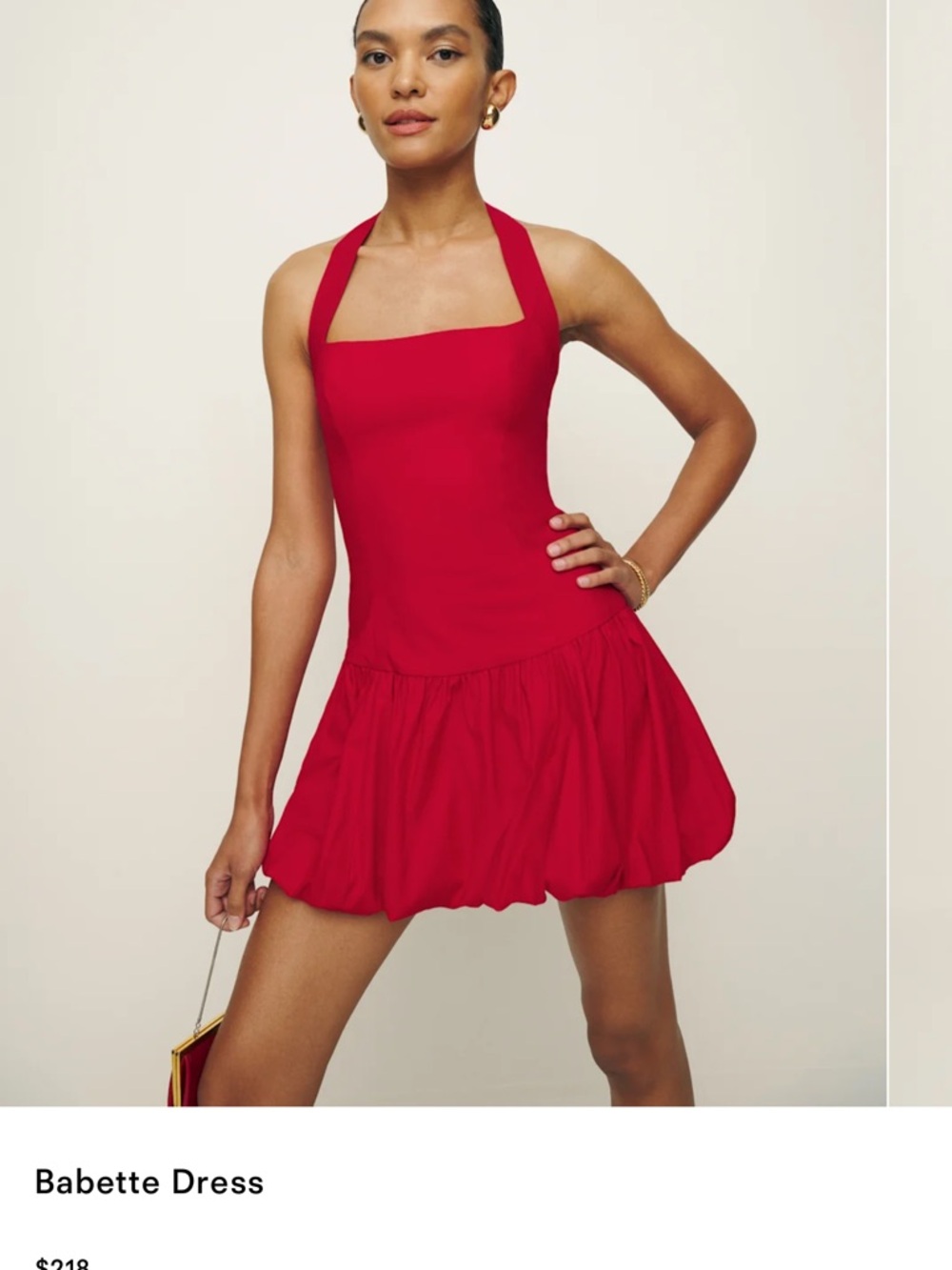 Reformation Babette Dress in Red